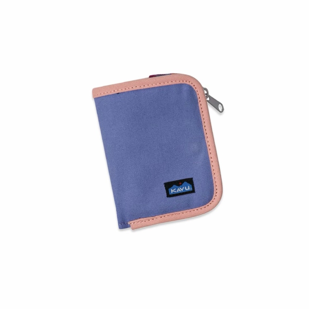 Kavu Zippy Lavender and Pink Zipper 2-in-1 cotton canvas Wallet ID slot